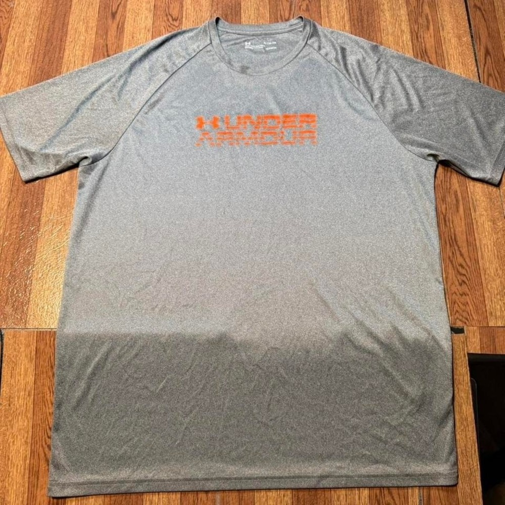 Under Armour Grey Heat Tech Retro Sportswear Running Train Shirt XL